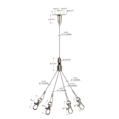 Suspensão de suspensão Kit Fork Type Indoor YW-86022 do cabo de fio do potenciômetro de flor