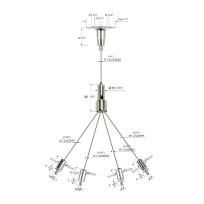 Suspensão de suspensão Kit Fork Type Indoor YW-86022 do cabo de fio do potenciômetro de flor