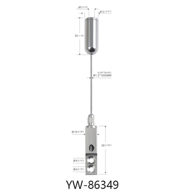 1.2mm Wire Side Exit Hanging Wire Rope Custom Length Wire Suspension Kit para quadro de imagem
