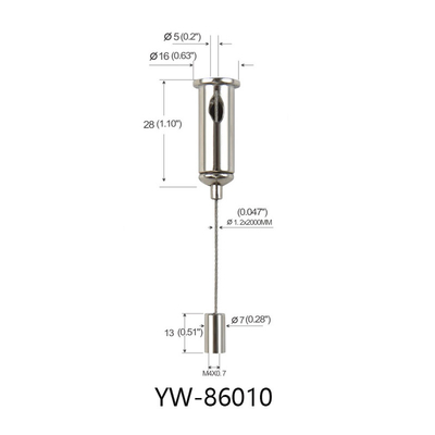 1.2mm Wire Side Exit Hanging Wire Rope Custom Length Wire Suspension Kit para quadro de imagem