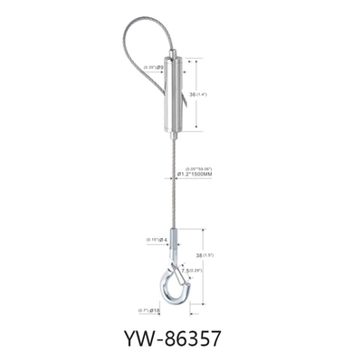 Iluminação LED Sistema de instalação de cabo com parafuso de 1,2 mm em fio 600 mm comprimento acabamento ajustável